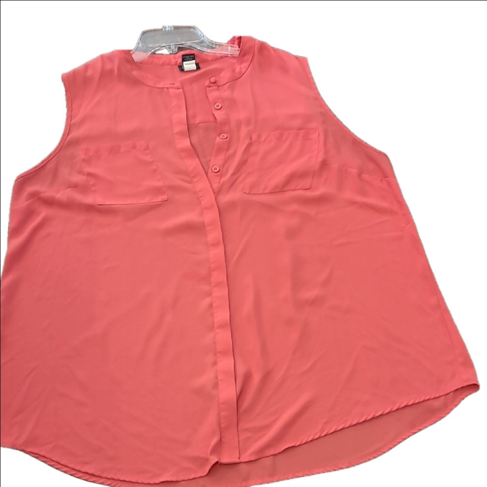 Torrid Coral Sleeveless Blouse Size 2 (2X)